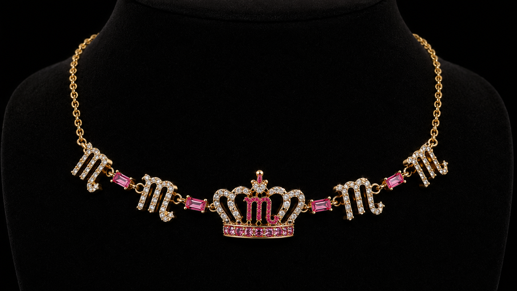 The Reign crown necklace in an interactive product view